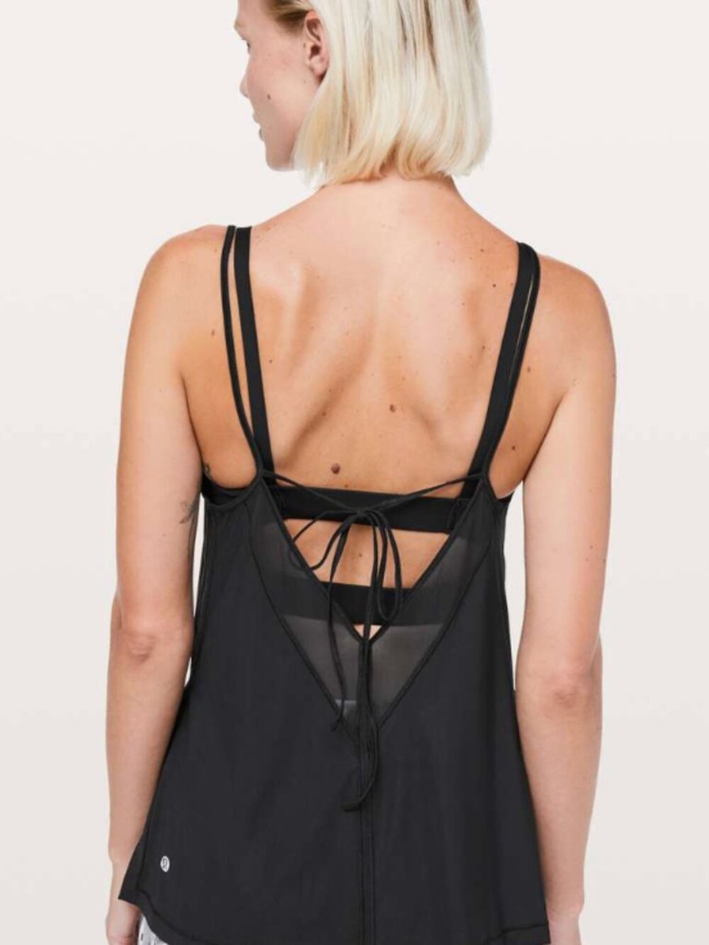 lululemon athletica Black Mesh Trim Spaghetti Strap Camisole